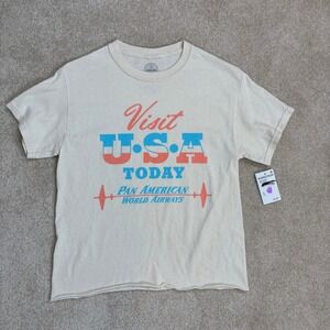 PAN AM Visit‎ USA Today T Shirt Womens Extra Small XS Graphic Tee
